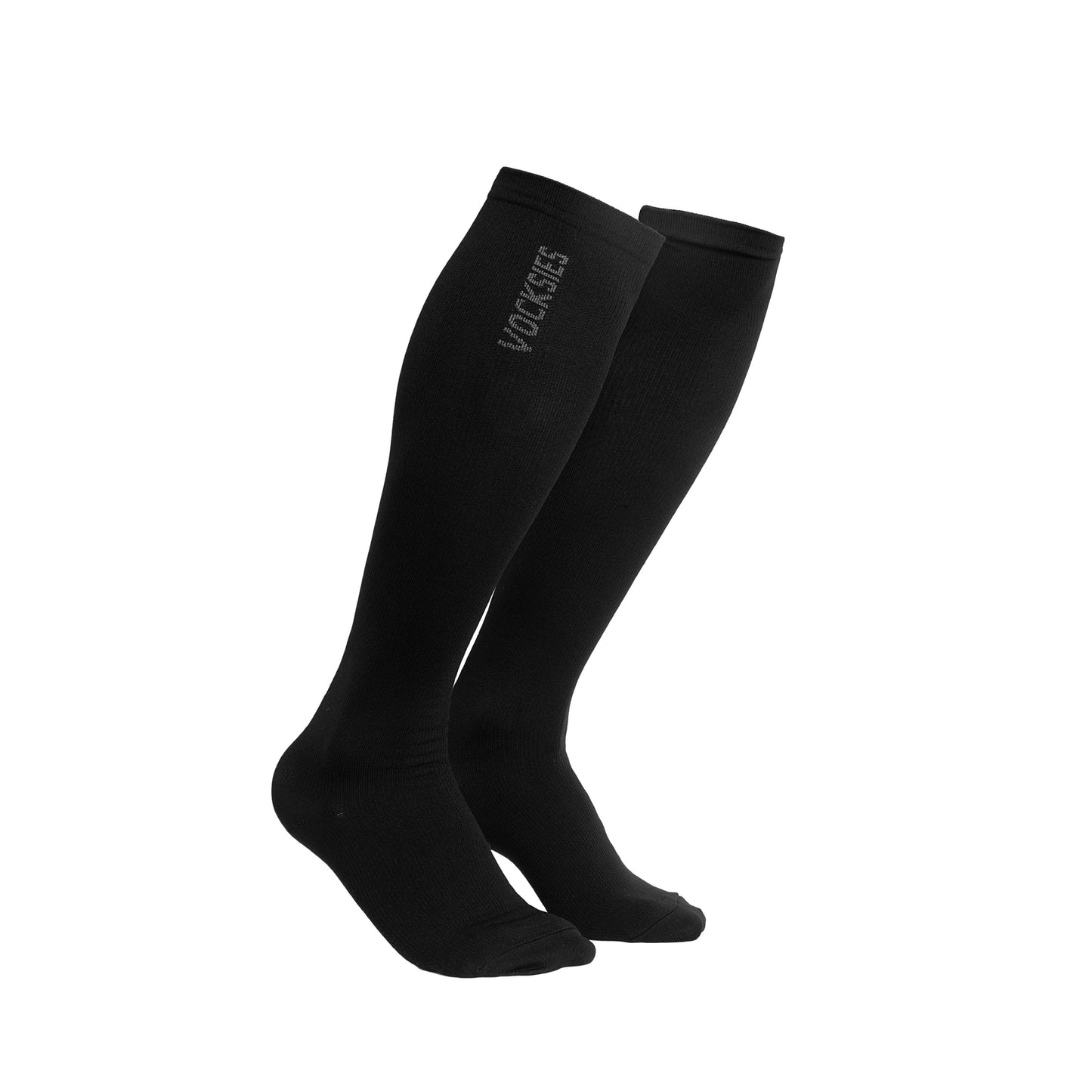 vocksies compression travel socks for pilots and travellers, compression socks for everyday use, black socks, airplane on sole 